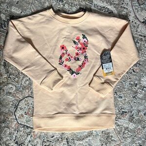 Browning Youth Medium Beige Floral Heart Sweater